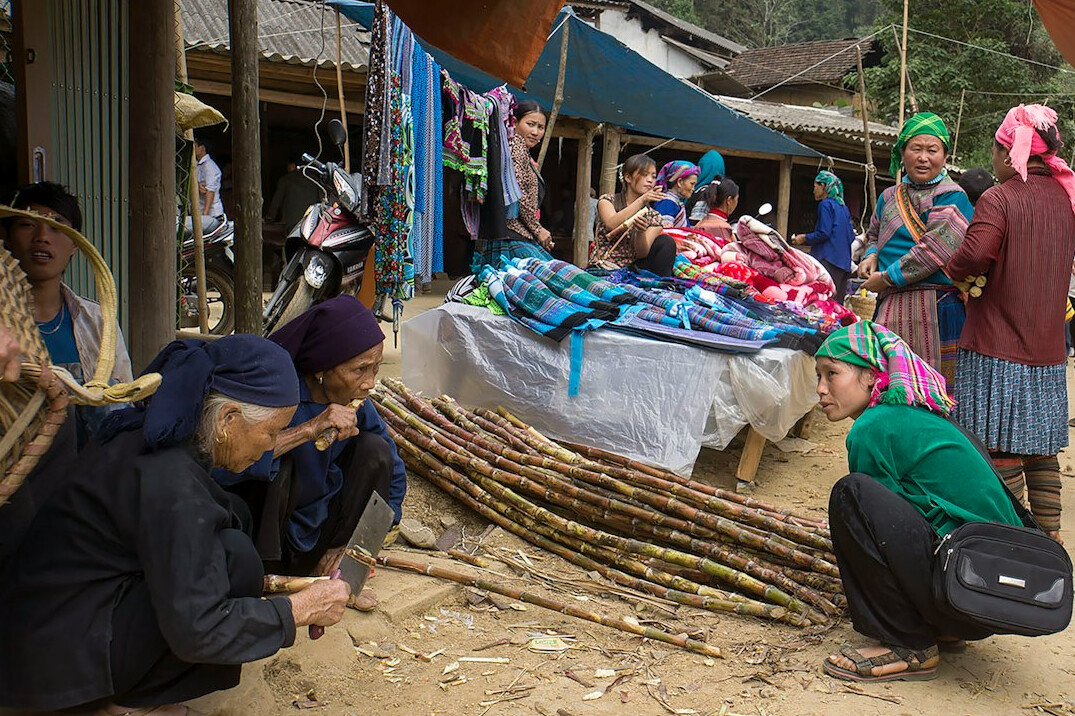 group of locals in conversation