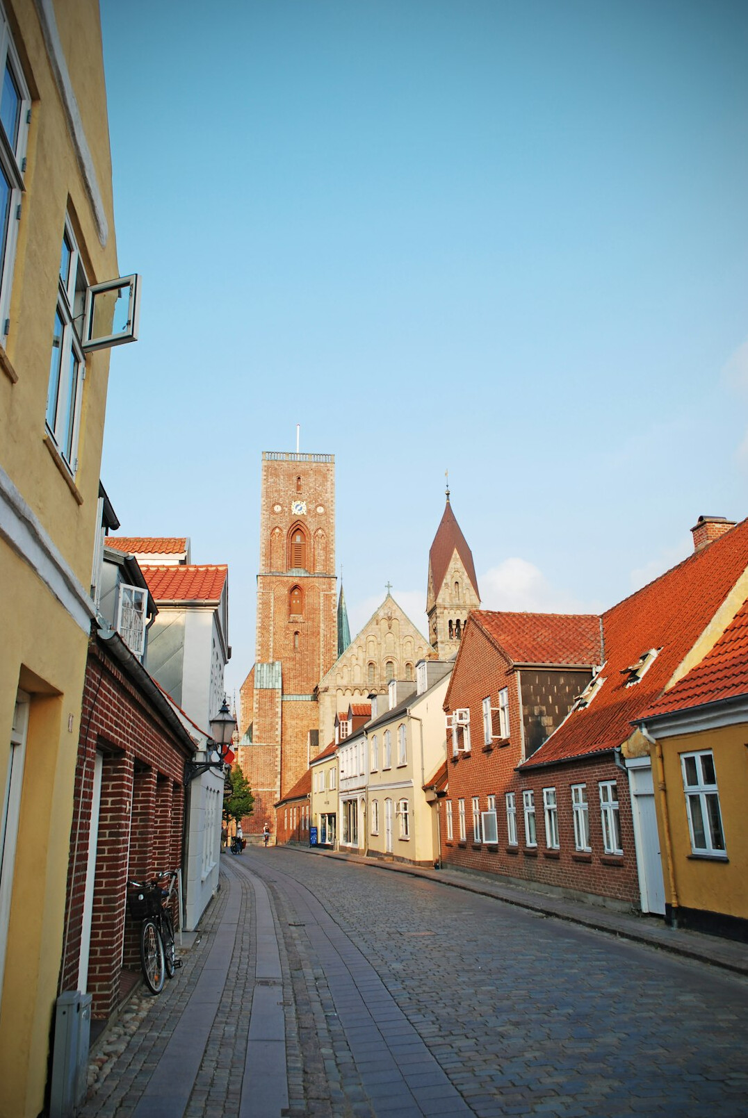 Half-timbered houses in the old town of Ribe Denmark